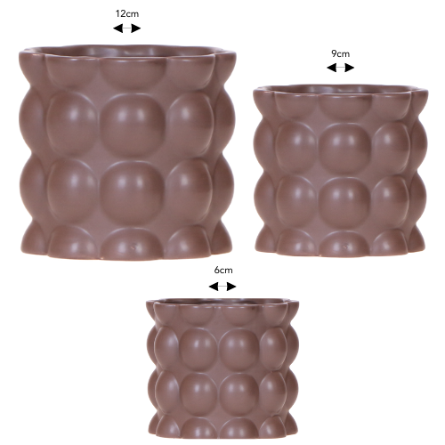 Kolibri Company | Combi deal | Cotton sierpot bruin – set 6 cm + 9 cm + 12 cm