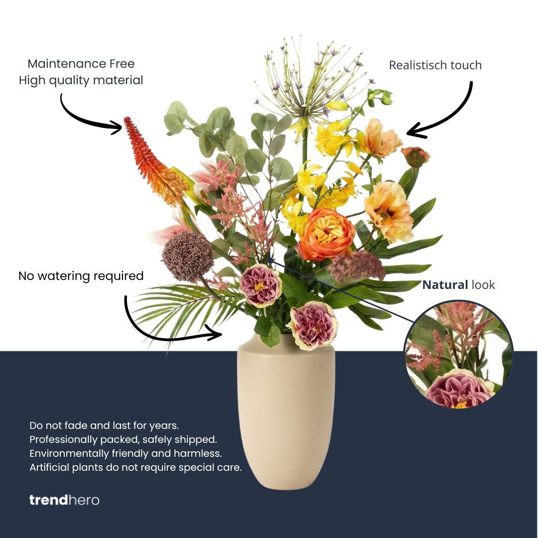 Kunstbloemen boeket - Tropical Chic Deluxe - Real Touch - 13 stelen - ↑ 105 cm