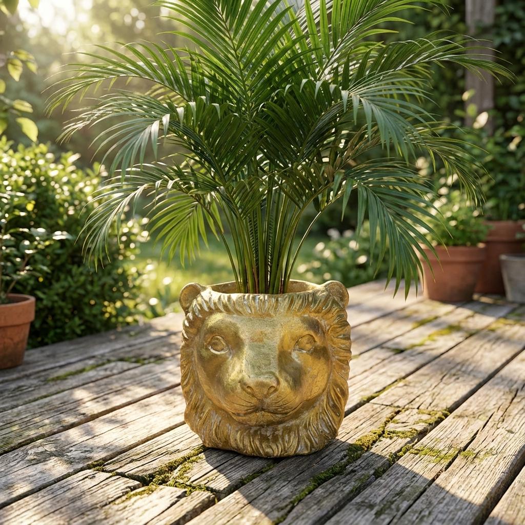Planter Leeuw D11/13x10cm - Goud - D11/13x10cm