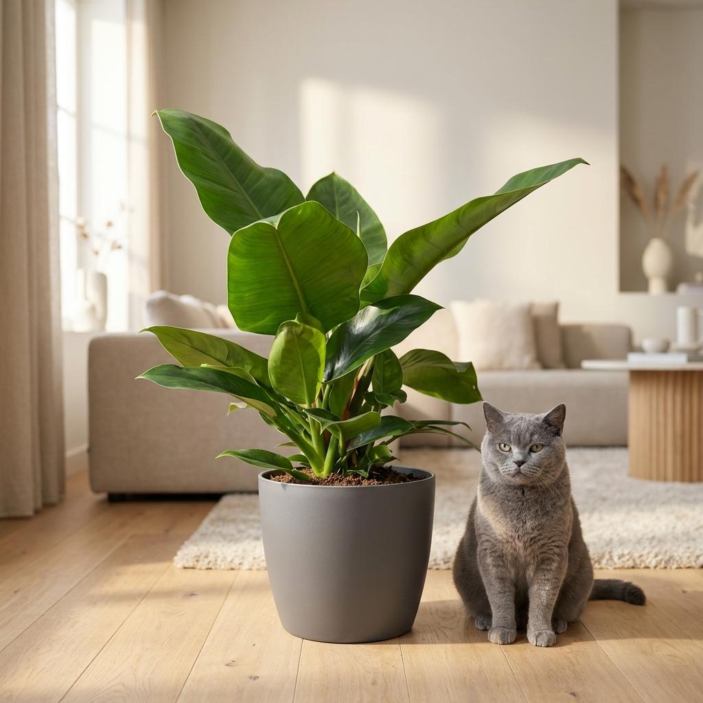 Green boutiQ - Kamerplant - Philodendron - Philodendron Imperial Green - Groen - Weinig onderhoud - 1 Plant - met Potter Grijs - Pot 19cm - Hoogte 65cm