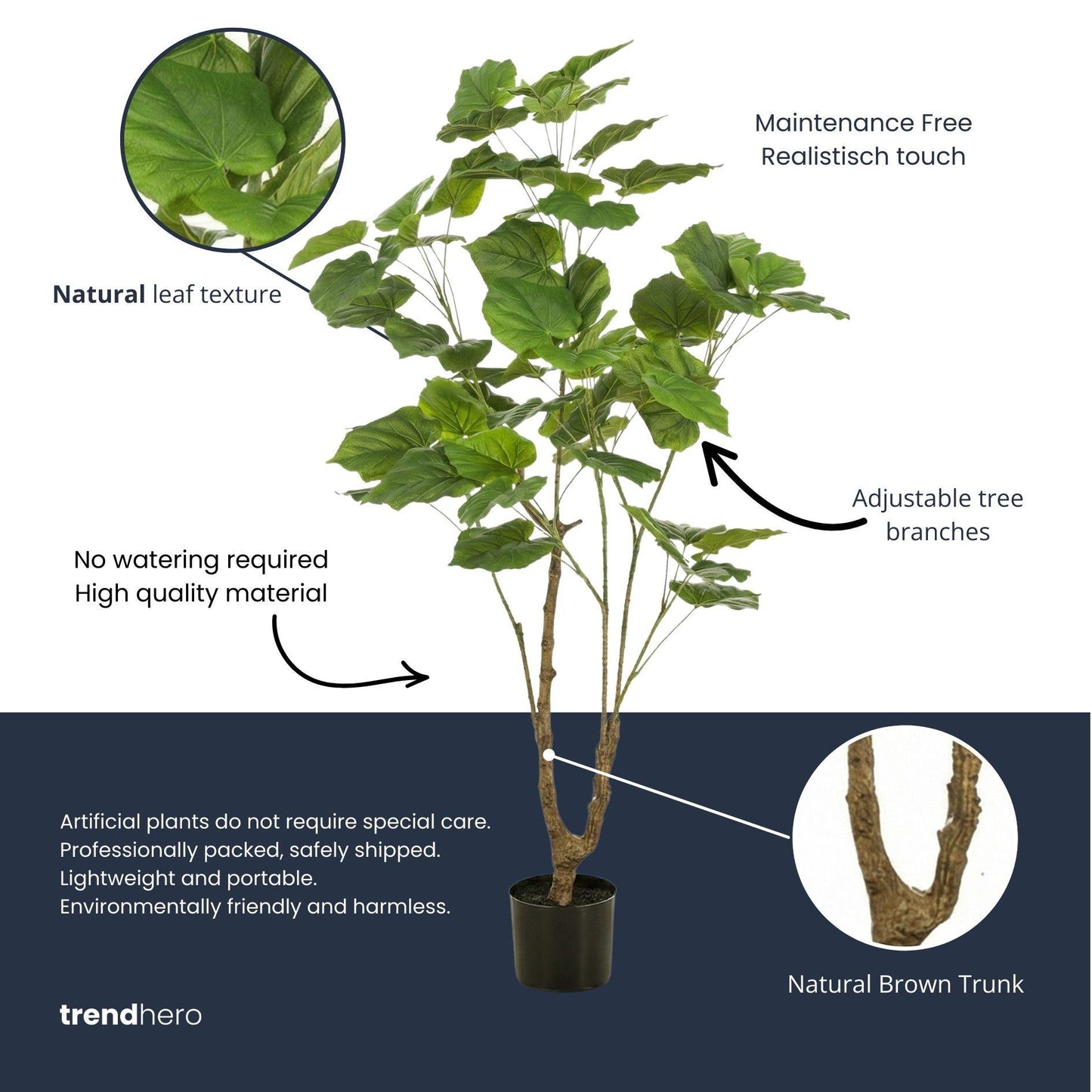 Ficus Umbrella boom 125 cm - Kunstplant - Artificial plant