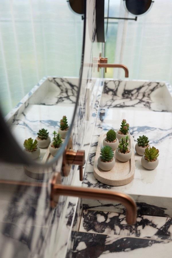 Kunst mini vetplanten in cementen pot - Succulent mix set 6 - Ø 6,5