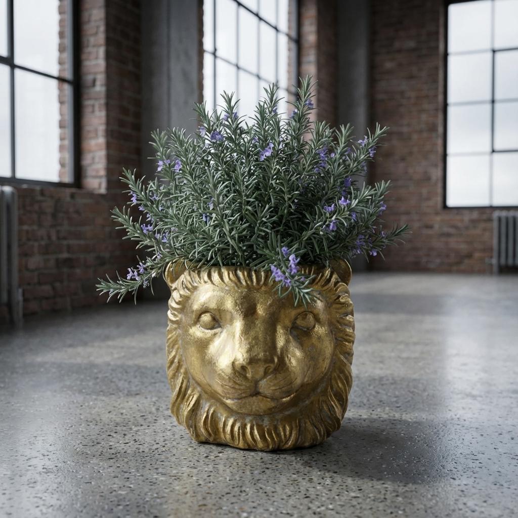Planter Leeuw D11/13x10cm - Goud - D11/13x10cm